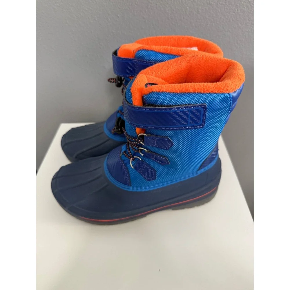 Wonder Nation Snow Boots Kids Size 4 Blue Orange  3M Thinsulate Water Resistant